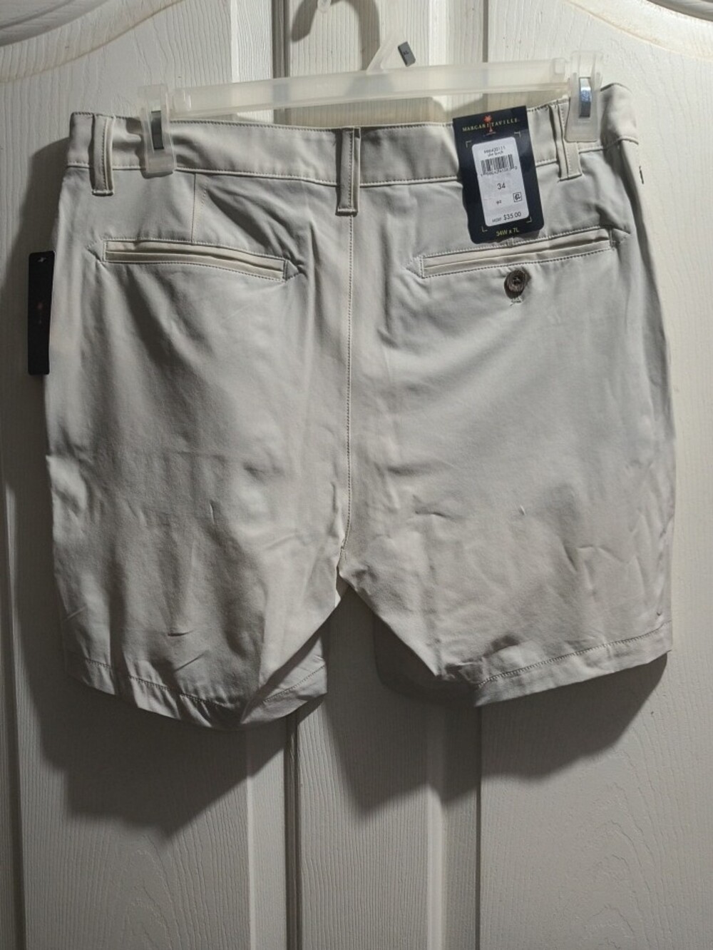 Margaritaville Men's White Flat Front Shorts - Picture 2 of 3